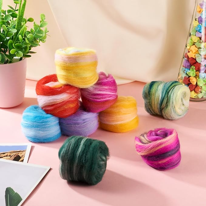 9 Colors 45G Mixed Color Fibre Wool Yarn Roving - Image 5