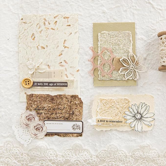 84 Sheets Small Textured Scrapbook Paper and 3D Embossed Collage Paper - Image 8