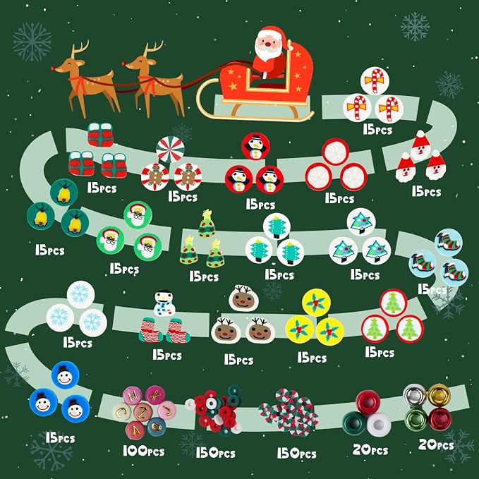 Gionlion Christmas Beads Bracelet Making Kit, Holiday DIY Craft - Image 3