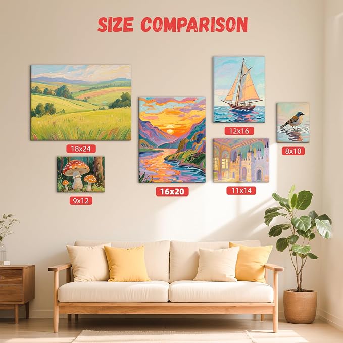 Simetufy 12 Pack 16x20 Inch Flat Canvas Panels Large Painting Boards | 8 Oz - Image 8