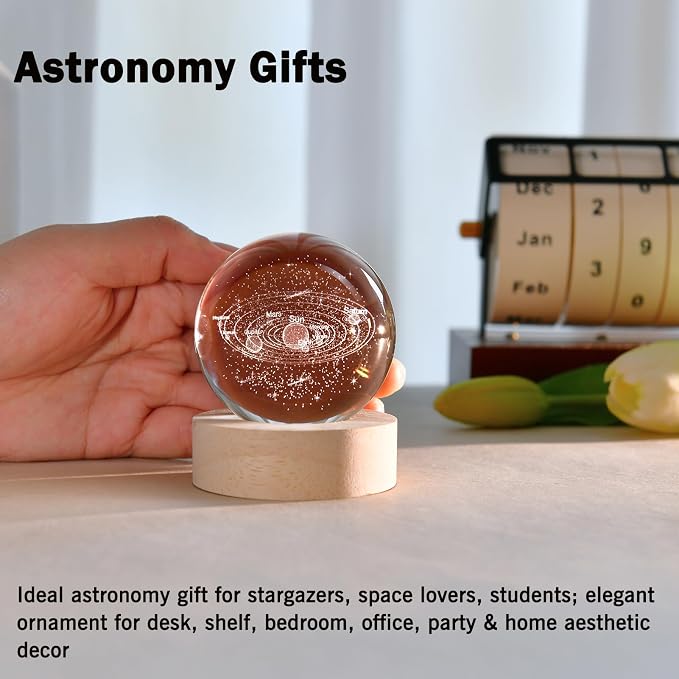 IFOLAINA 3D Solar System Crystal Ball 60mm Universe Gifts - Image 5