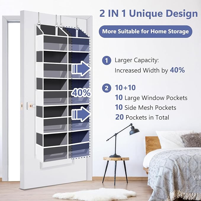 UVIAHOMI Heavy Duty Over The Door Organizer 5 Tiers, Extra Large Behind Door - Image 3