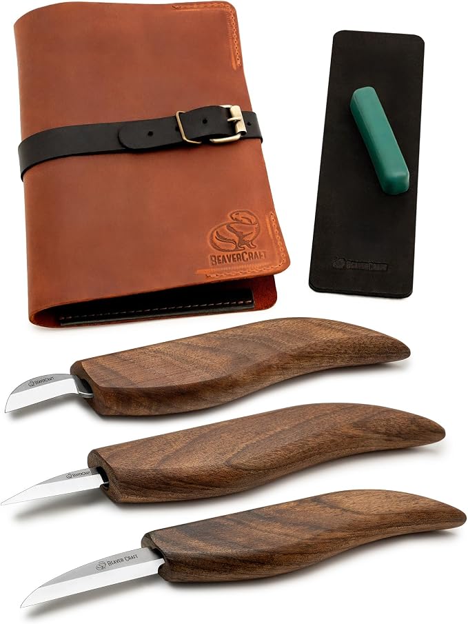 BeaverCraft Wood Carving Knife Set Deluxe S15X by BeaverCraft
