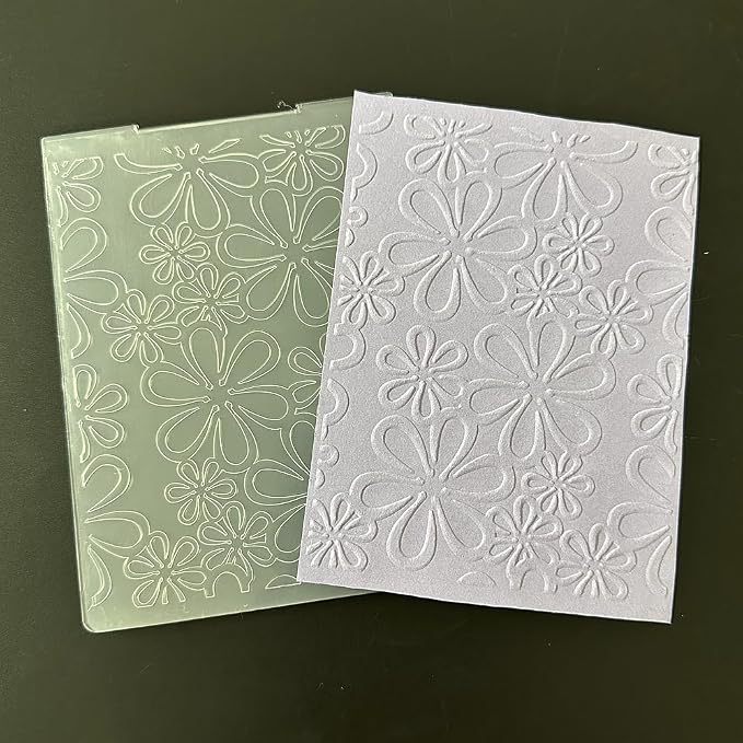 6 Pcs Plastic Embossing Folder Template Love Stars and Flowers Texture A6 Size - Image 5