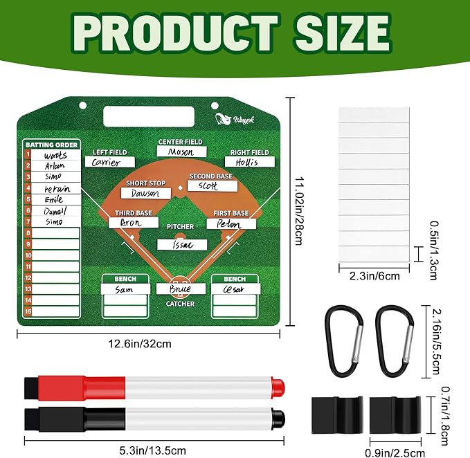 WISYOK Baseball Lineup Board, 40 Cards | Dry Erase, Double Sided, - Image 2