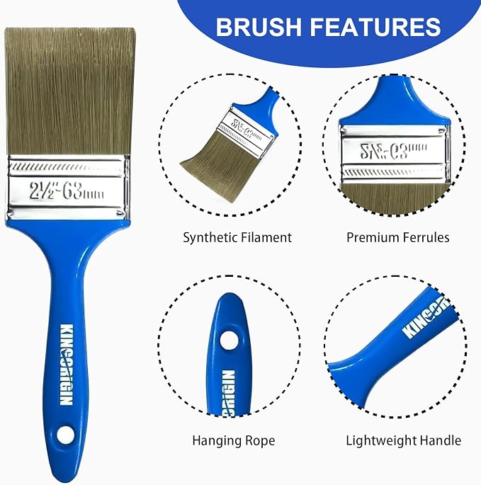 King Origin Paint Brush Set, 10 Pack Paint Brush 0.5" 1" 1.5" 2" 2.5" | Chip - Image 3