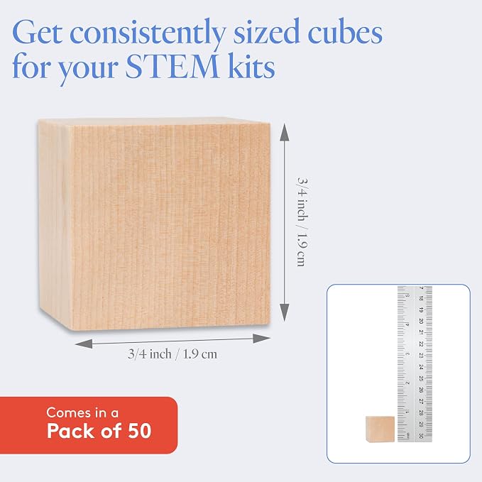DIY Wooden Cubes 3/4-inch, Unfinished Wood Blocks - Image 4