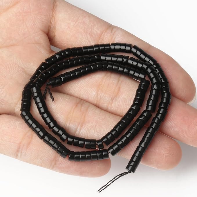 150Pcs 4×2mm Natural Black Onyx Spacer Stone Beads - Image 6