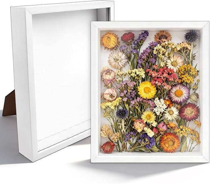 VOKOY 2 Pack 8" x 10" Shadow Box Frame, Wooden White Hollow Photo Frame by VOKOY