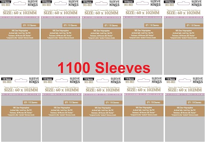 Sleeve Kings Space Alert Compatible Sleeves 60 X 102 mm by SleeveKings