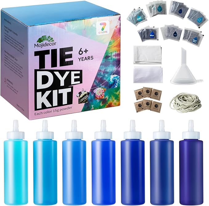 Tie Dye Kit - 7 Blue Shades Tie Dye Kits by MojiDecor