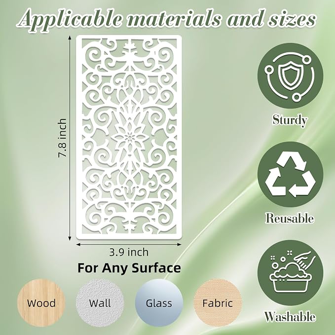 Texture Stencils for Crafts Reusable 16Pcs Stencils | DIY Art Painting Stencil - Image 4