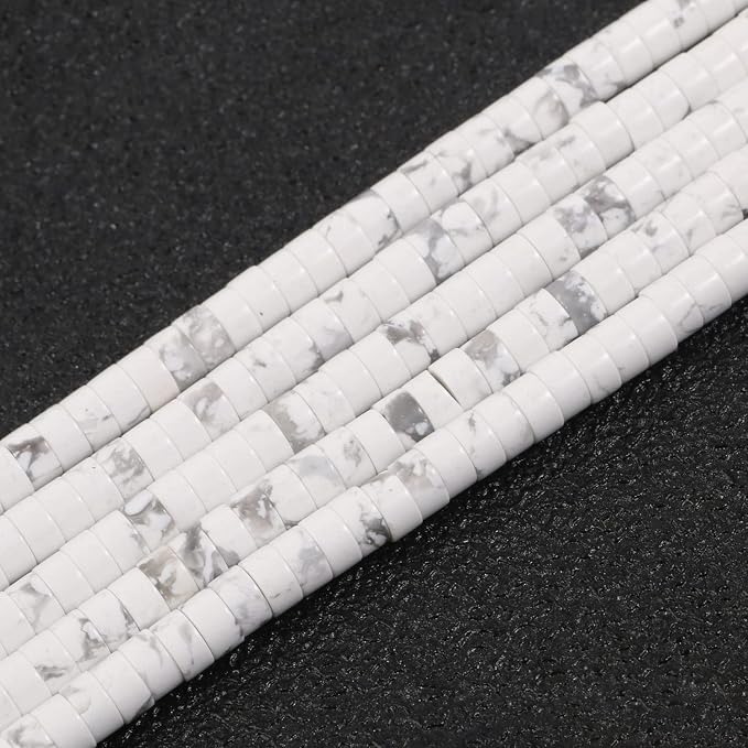 150Pcs 4×2mm Natural White Howlite Spacer Stone Beads by Nitopupu