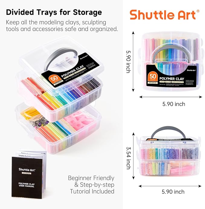 Shuttle Art Polymer Clay Kit, 50 Colors Oven Bake Clay - Image 9