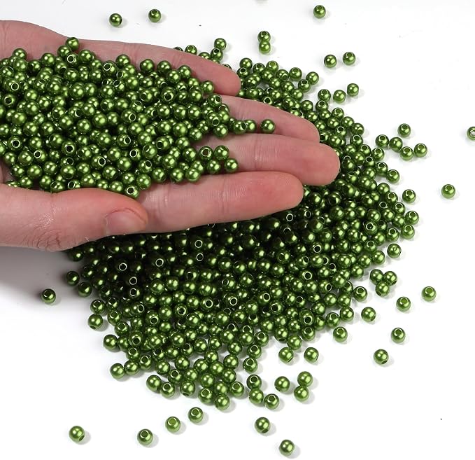 1500pcs Green 5mm Pearl Beads by chuyau