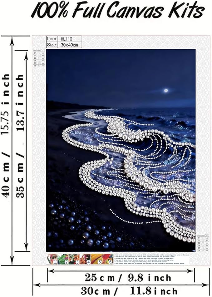 Sea Wave Special Shaped Diamond Art Painting Kits - Image 6