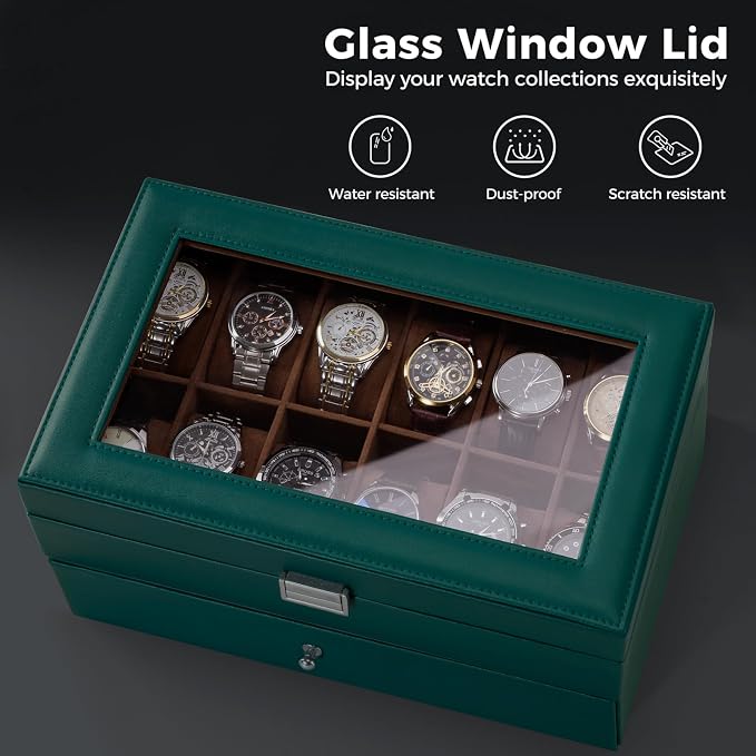 ProCase Watch Box, 12 Slot Mens Watch Case - Image 5