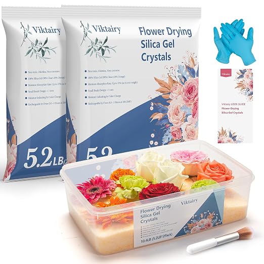 10.4 LBS Silica Gel Flower Drying Crystals, Reusable Color Indicating Flower by Viktairy
