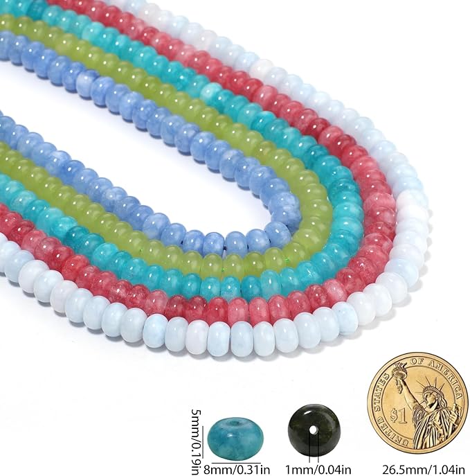 Songxi 5x8mm Natural Flower Malachite Stone Rondelle Beads, Gemstone - Image 5
