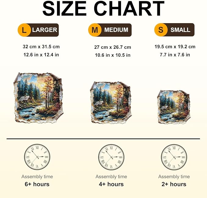 Autumn Dreamscape Puzzles Adults Gifts Wooden 185 Pieces 10.6 * 10.5in - Image 4