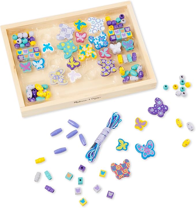 Melissa & Doug Created by Me! Butterfly Beads Wooden Bead Kit, 150+ Beads - Image 3