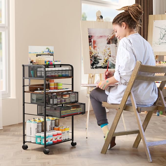 Homsorout Art cart, 5 Tier Rolling Cart - Image 8