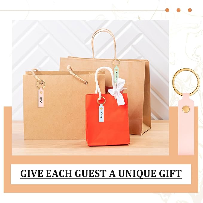 Wavyknot 100 Pcs PU Leather Keychain Blanks Bulk Laser Engraving Blanks - Image 7