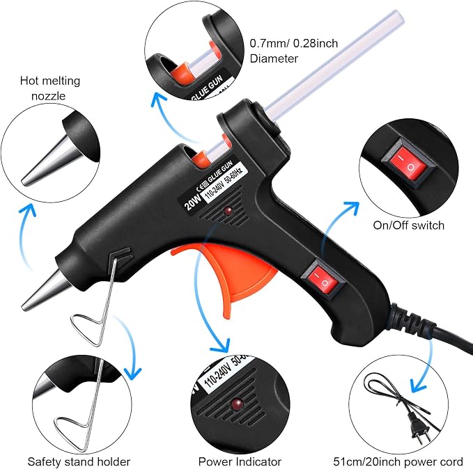 Zhengmy 6 Pieces Mini Hot Glue Gun Crafts Hot Melt Guns Fast Preheating and - Image 2