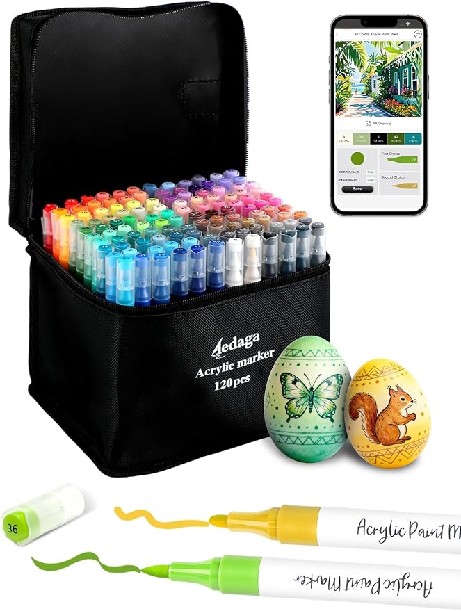 120 Colors Acrylic Paint Markers by YHC