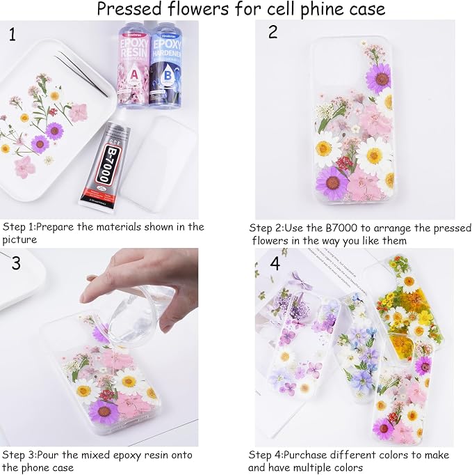 146Pcs Dried Pressed Flowers for Crafts, Xinxinran Dry Flowers Kit for Resin - Image 6