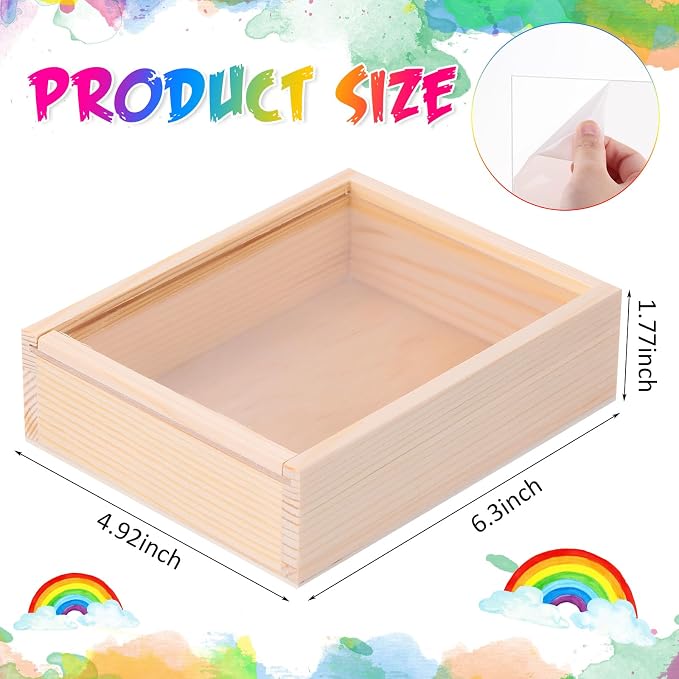 Thyle 6 Pcs Unfinished Wood Display Boxes - Image 2