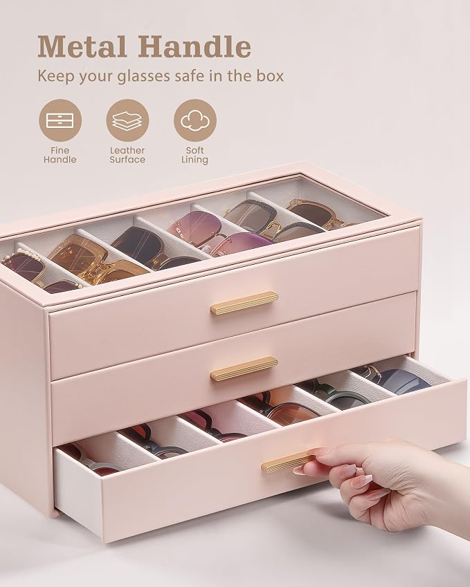 Lolalet Sunglasses Storage Box for Women, Eyewear Eye Glass Organizer - Image 3