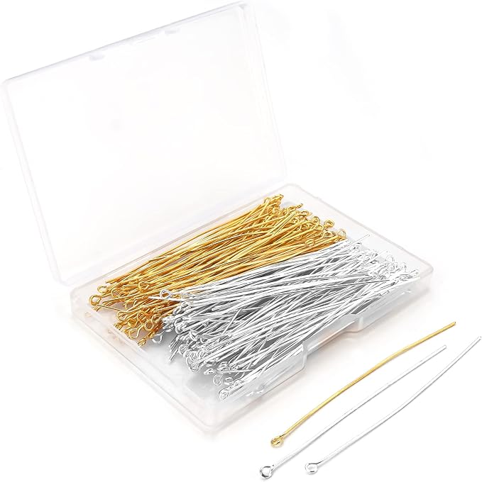 200 Pcs 70mm/2.76 Inch 21 Gauge Eye Pins by Yumttero