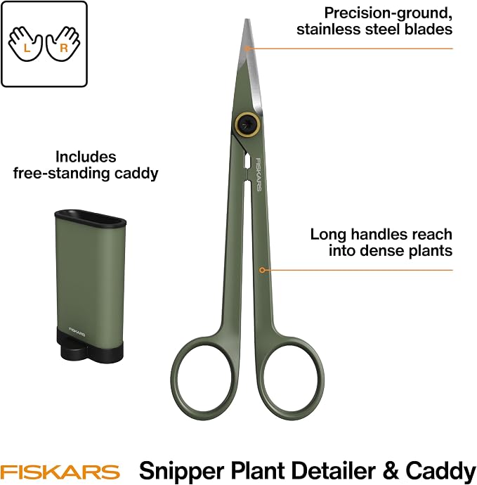 Fiskars Plant Detailer Snips & Holder, Precision Indoor Gardening Tool - Image 2