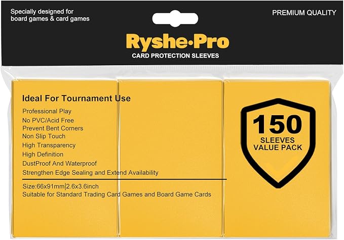 Premium Card Sleeves, 150 Sleeves 2.6''x3.6'' Compatible by RyshePro