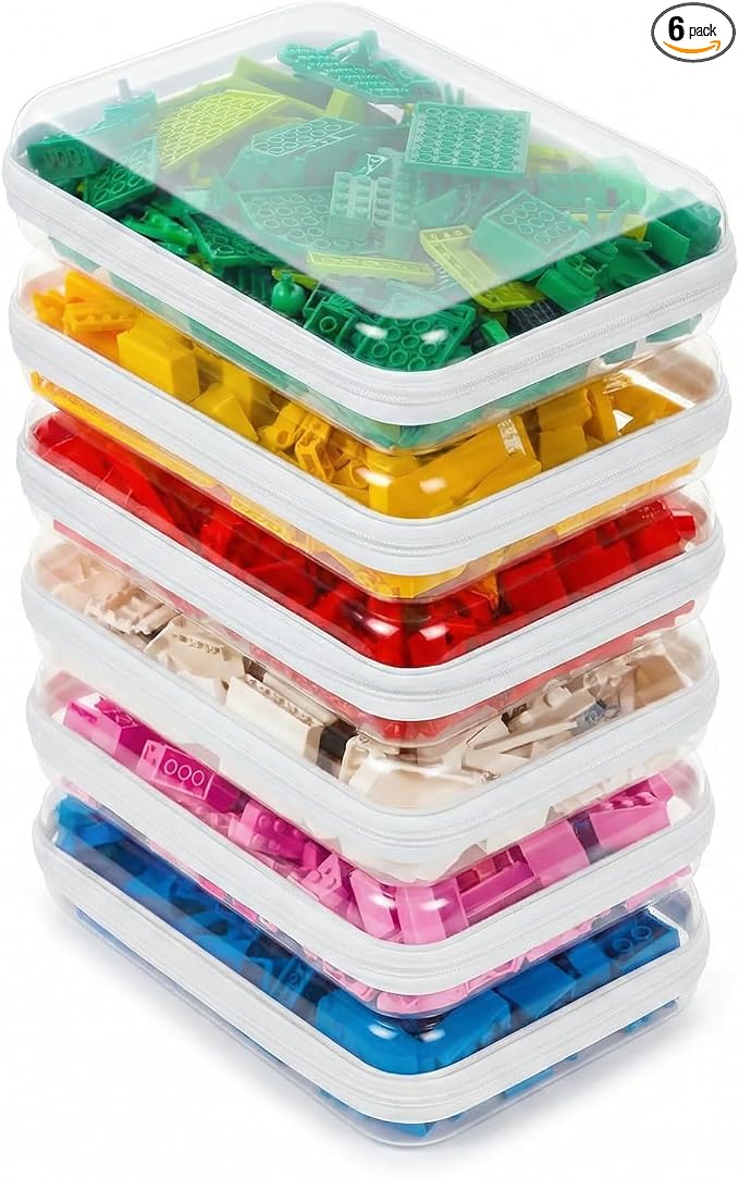 CoiiJoii 6PCS Clear Hard Shell Zipper Case, Portable Cosmetic Bag by CoiiJoii
