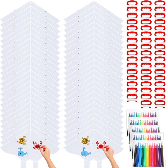 Libima 50 Pcs DIY Blank Kites for Kids Bulk Large Kite Making Kit Easy to Fly by Libima