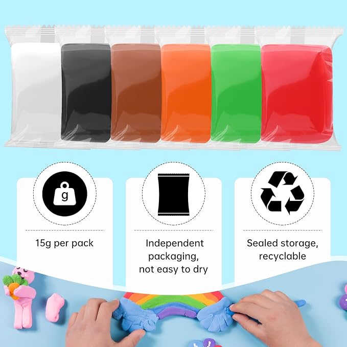 White Air Dry Clay Wolwefa 72 Packs Air Dry Foam Clay, Moldable Super Light - Image 2