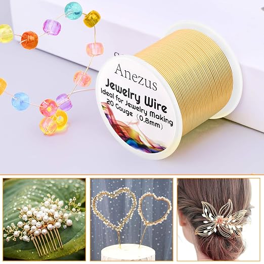 anezus 20 Gauge Jewelry Wire, 28 Yards Craft Wire Tarnish Resistant Copper - Image 4