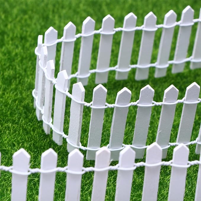 35 Inches Mini Fairy Garden Fence DIY Small Wood Decorative Picket Fence Micro - Image 8