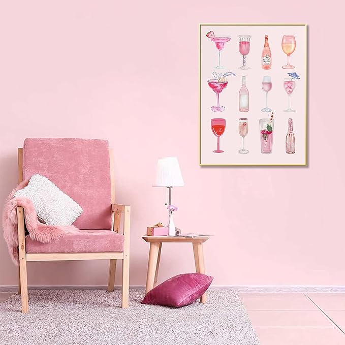 Pink Cocktail Diamond Art Kits for Adults, 5D DIY Coquette Diamond Painting - Image 3