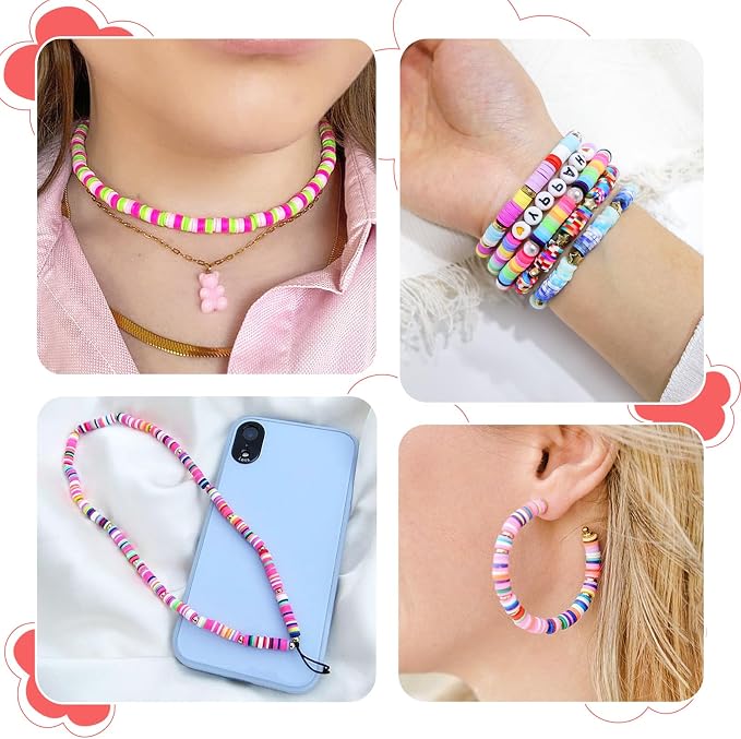 Redtwo 45000 Pcs 192 Colors Clay Beads Bracelet Making Kit | 9 Boxes Friendship - Image 4
