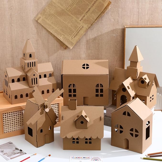 NUOBESTY 6 Pcs Cardboard Houses - Image 7