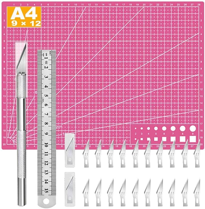 Self Healing Sewing Mat, Exacto Knife Precision Carving Craft Hobby Knife Kit by Jneoace