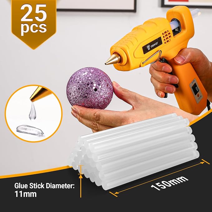 Hot Glue Gun Full Size: DEKOPRO 60/100Watt Dual Temp Hot Glue Gun Kit - Image 4