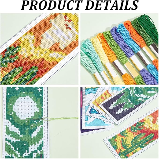 INFUNLY 6PCS Landscape Cross Stitch Bookmark Kit - Image 5