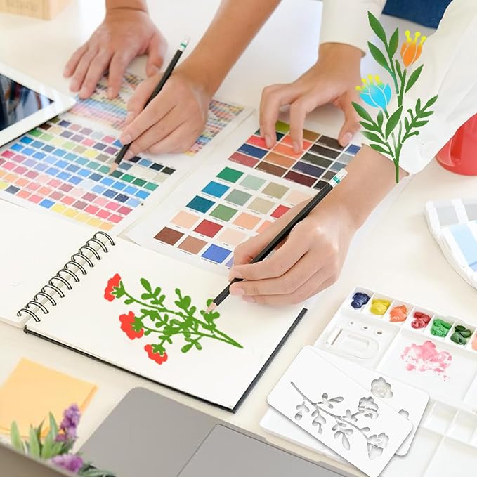 18 Sheet Reusable Flower Stencils - Image 5