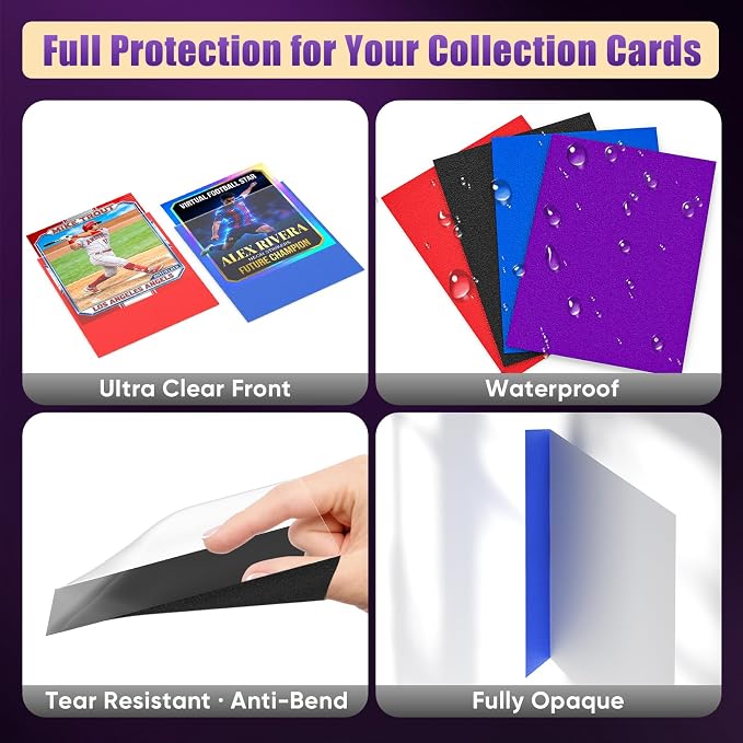 Black MTG Card Sleeves 200 Pack Matte Trading Card Sleeves Sturdy Card Protector - Image 6