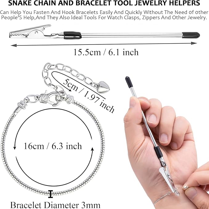 20 Pieces 6.3 Inch Snake Chain Charm Bracelets Adjustable Snake Charm Bracelet - Image 2