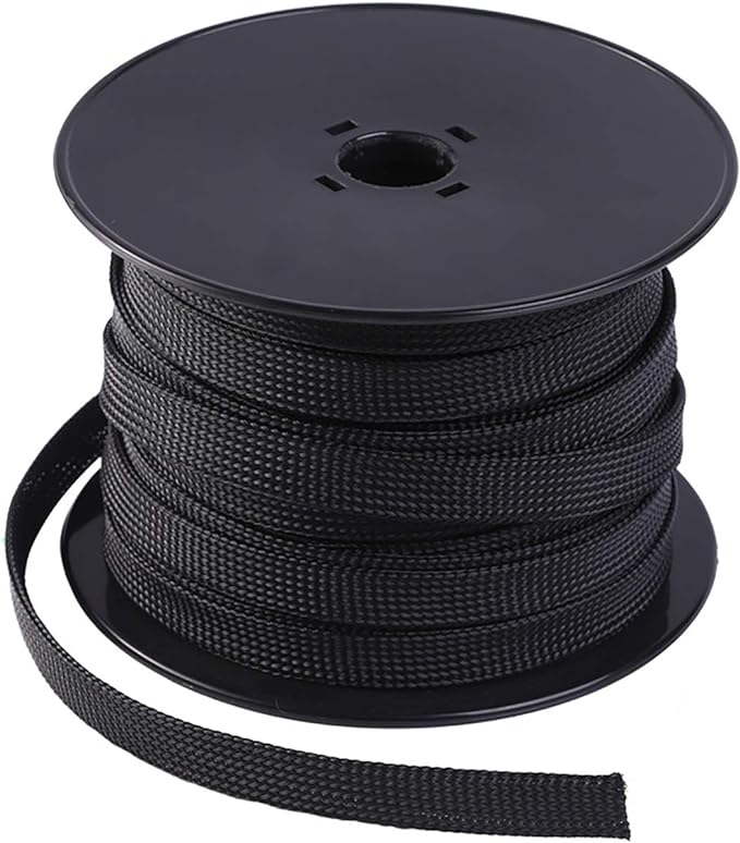 Keco 100ft – 3/8 inch PET Expandable Braided Cable Sleeve – Wire Sleeving by KECO